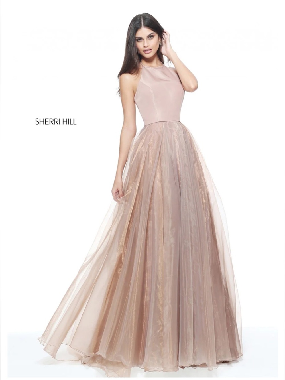 Sherri Hill 51202 Size 00 Halter Formal Dress Gown Tulle Aline Gown NWT